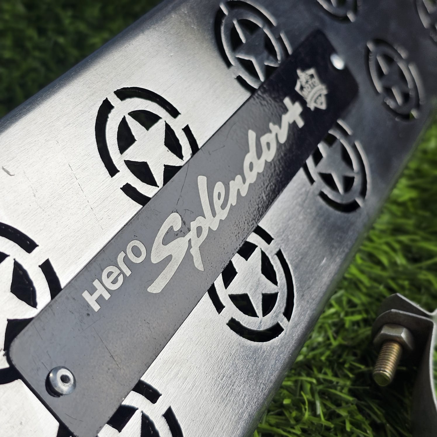 Premium SS Star Model Silencer Gourde For Splendor Plus_img_1