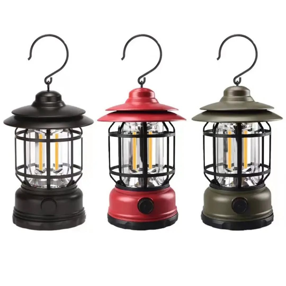 Vintage LED Lantern with Rechargeable Battery - Portable Camping Lamp - Image 4