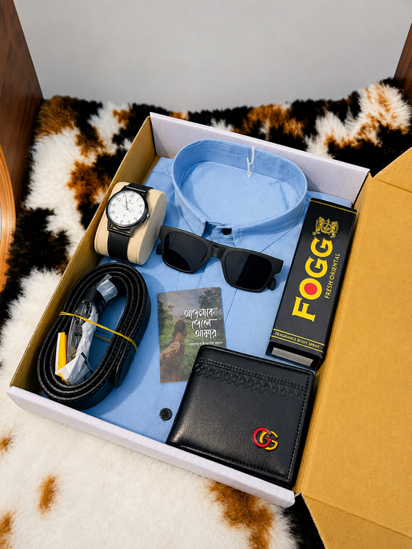 Stylish Men's Shirt Combo Gift Box – 6-in-1 Set_img_1