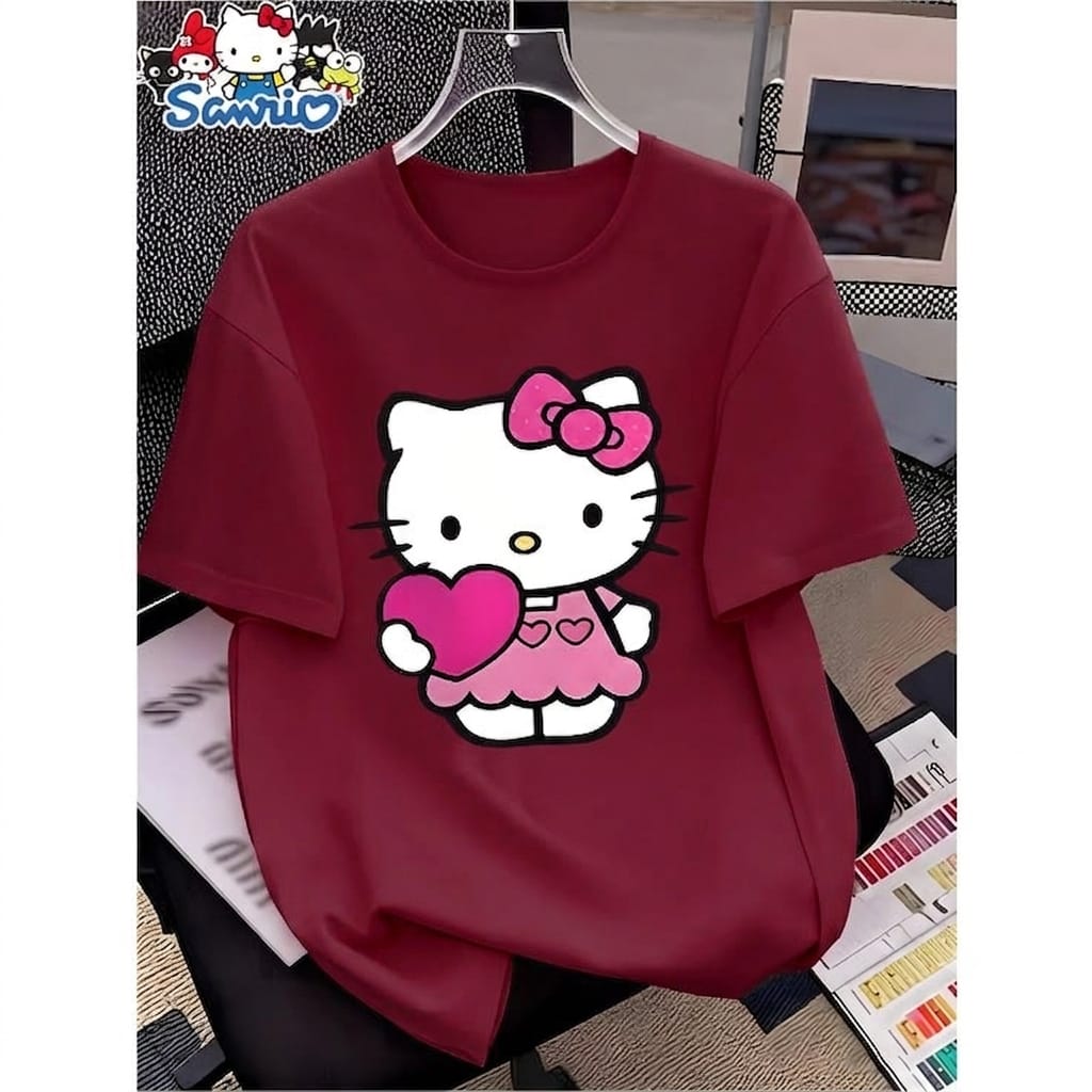 Ladies Drop Shoulder T-Shirt for Women – 100% Pure Cotton Cartoon Print_img_7