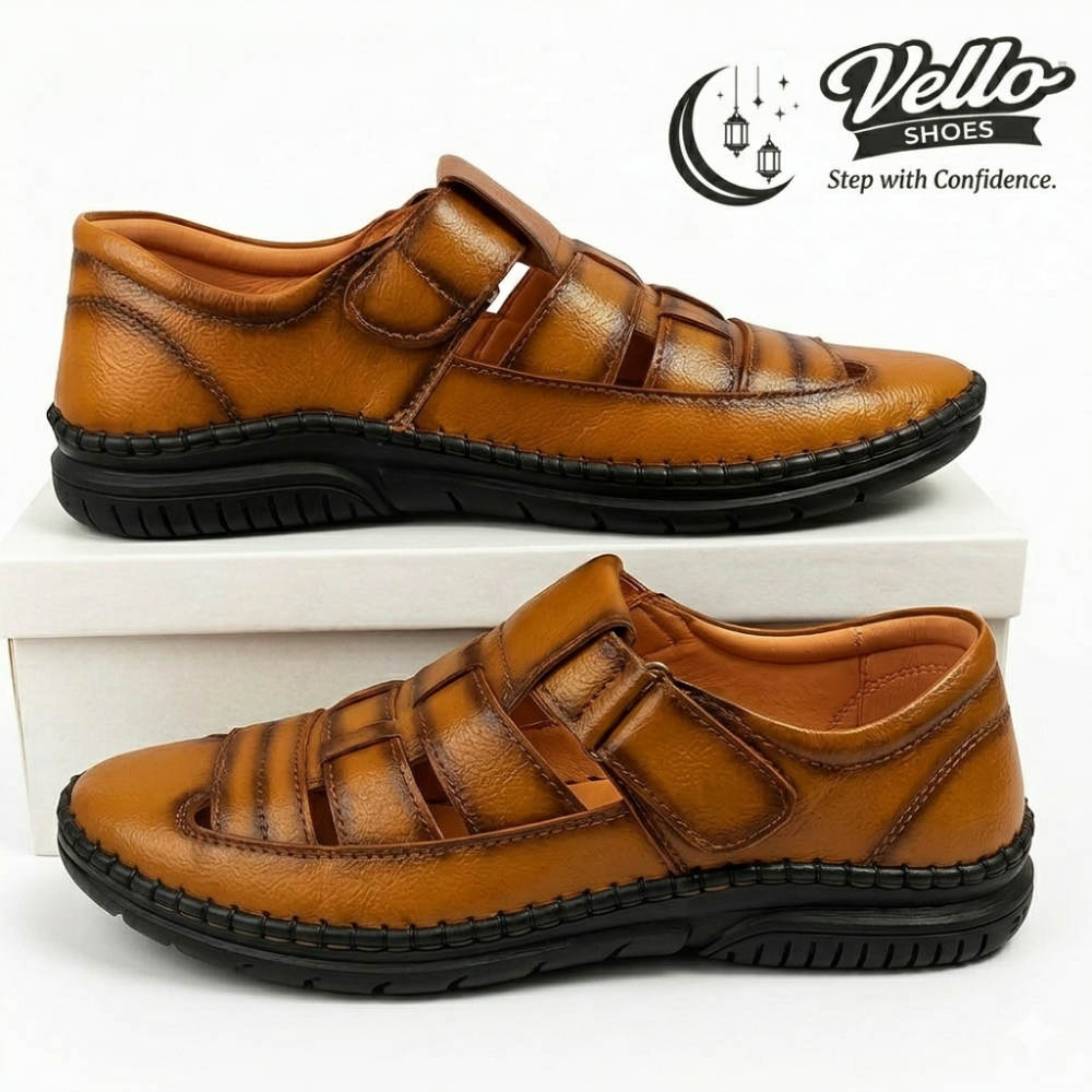 Vello Premium Tan Brown Fisherman Sandals for Men | ভেলো স্টাইলিশ স্যান্ডেল_img_1