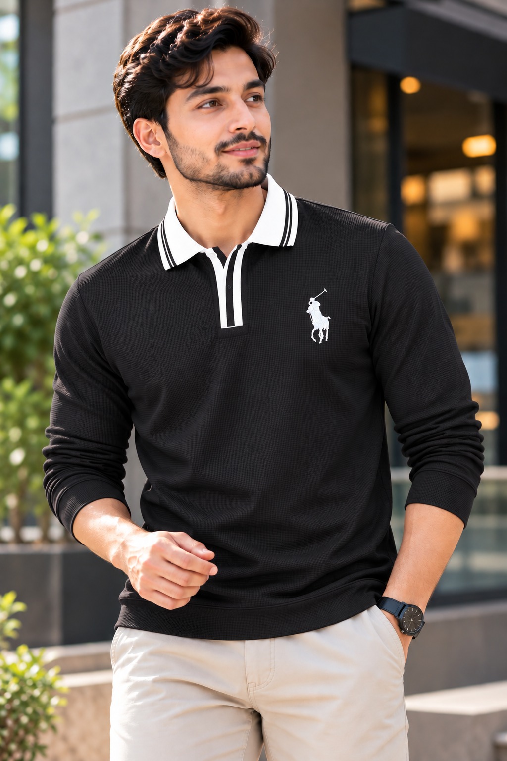 Premium Embroidery Full Sleeve Polo Shirt for Men_img_4