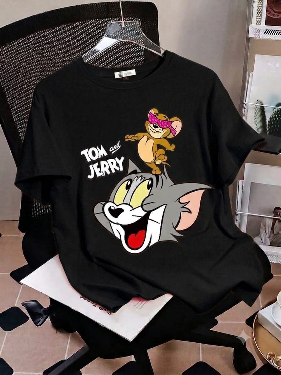 Ladies Drop Shoulder T-Shirt for Women – 100% Pure Cotton Cartoon Print_img_9