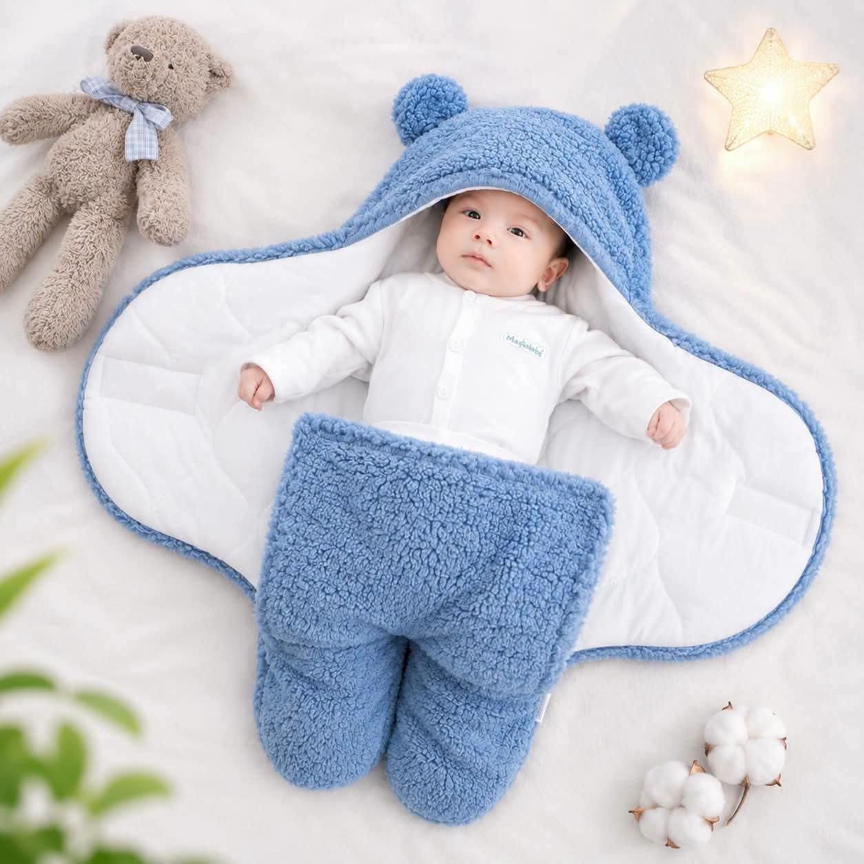 Baby Bear Sleeping Bag – Soft & Warm Baby Blanket (0–10 Months)_img_1