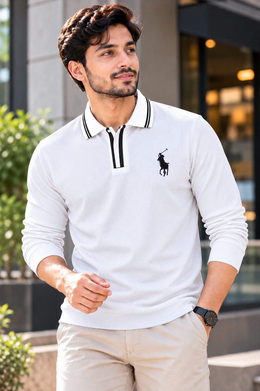 Premium Embroidery Full Sleeve Polo Shirt for Men_img_2
