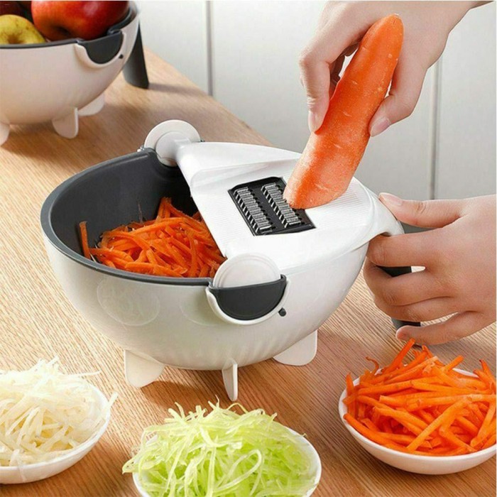 in 1 Magic Multi-Functional Vegetable Cutter with Rotate Drain Basket