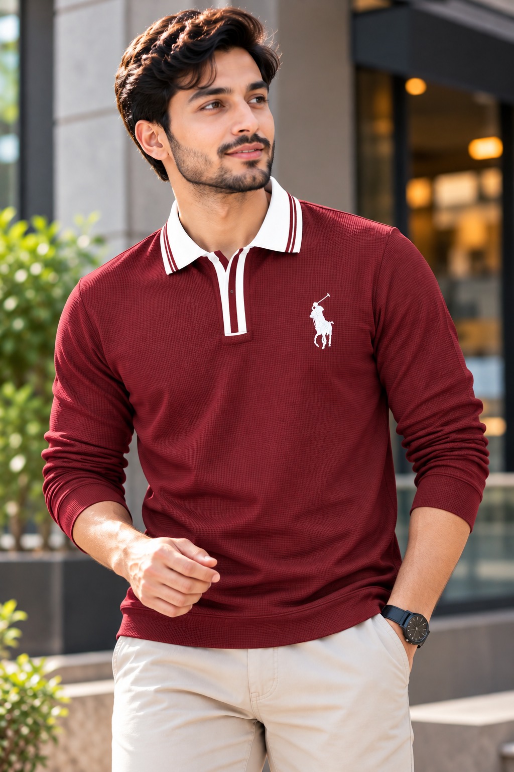 Premium Embroidery Full Sleeve Polo Shirt for Men_img_3