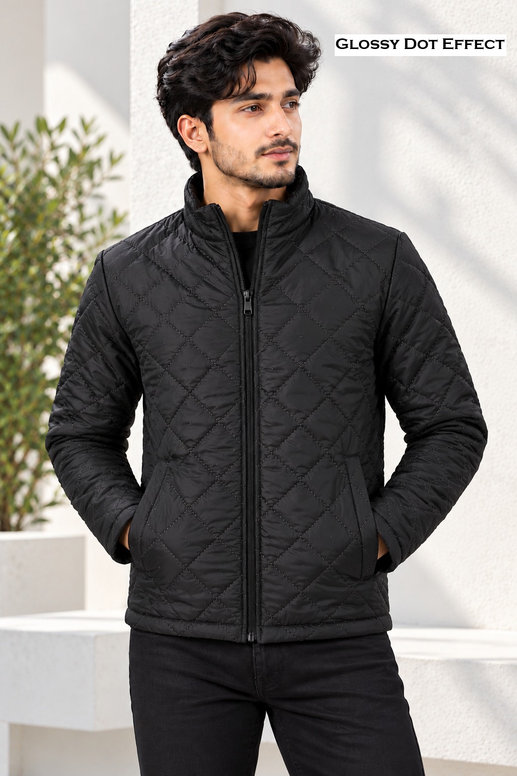 Premium Diamond Quilted Padding Jacket for Men | Glossy Winter Jacket