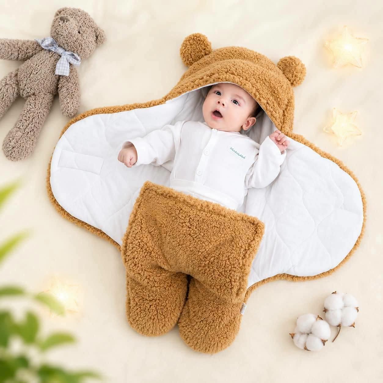 Baby Bear Sleeping Bag – Soft & Warm Baby Blanket (0–10 Months)_img_0