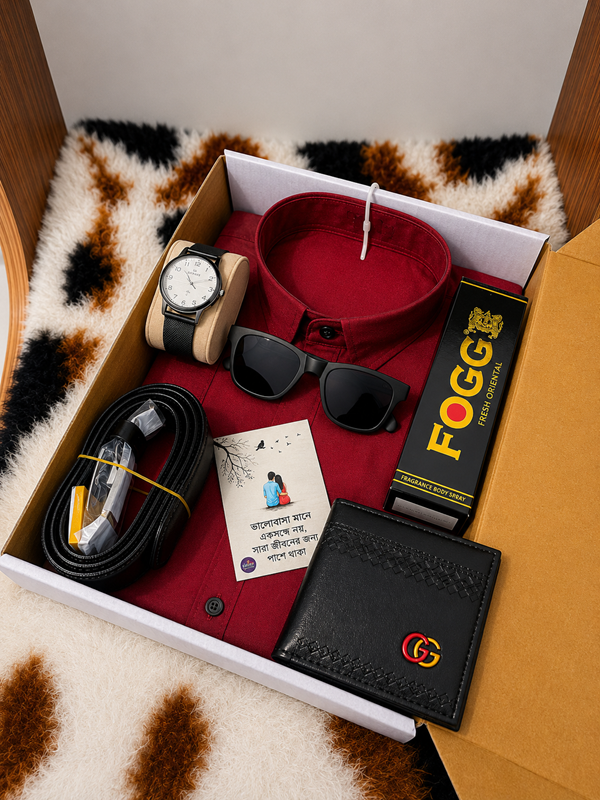Stylish Men's Shirt Combo Gift Box – 6-in-1 Set_img_2