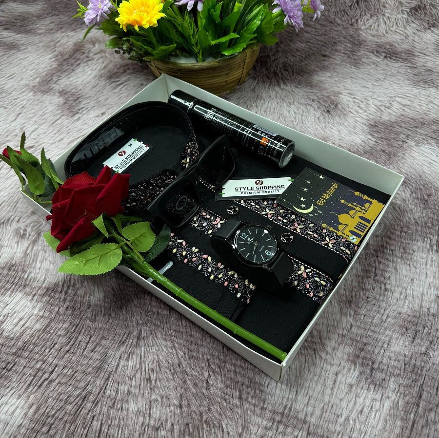 Exclusive Men's Premium Gift Box Set (Panjabi/Shirt Combo, Watch, Sunglasses, Perfume & Rose) | Shop BD Store