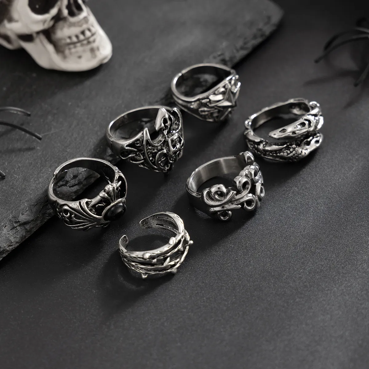 Y2K Gothic Grunge Ring Set - Image 6