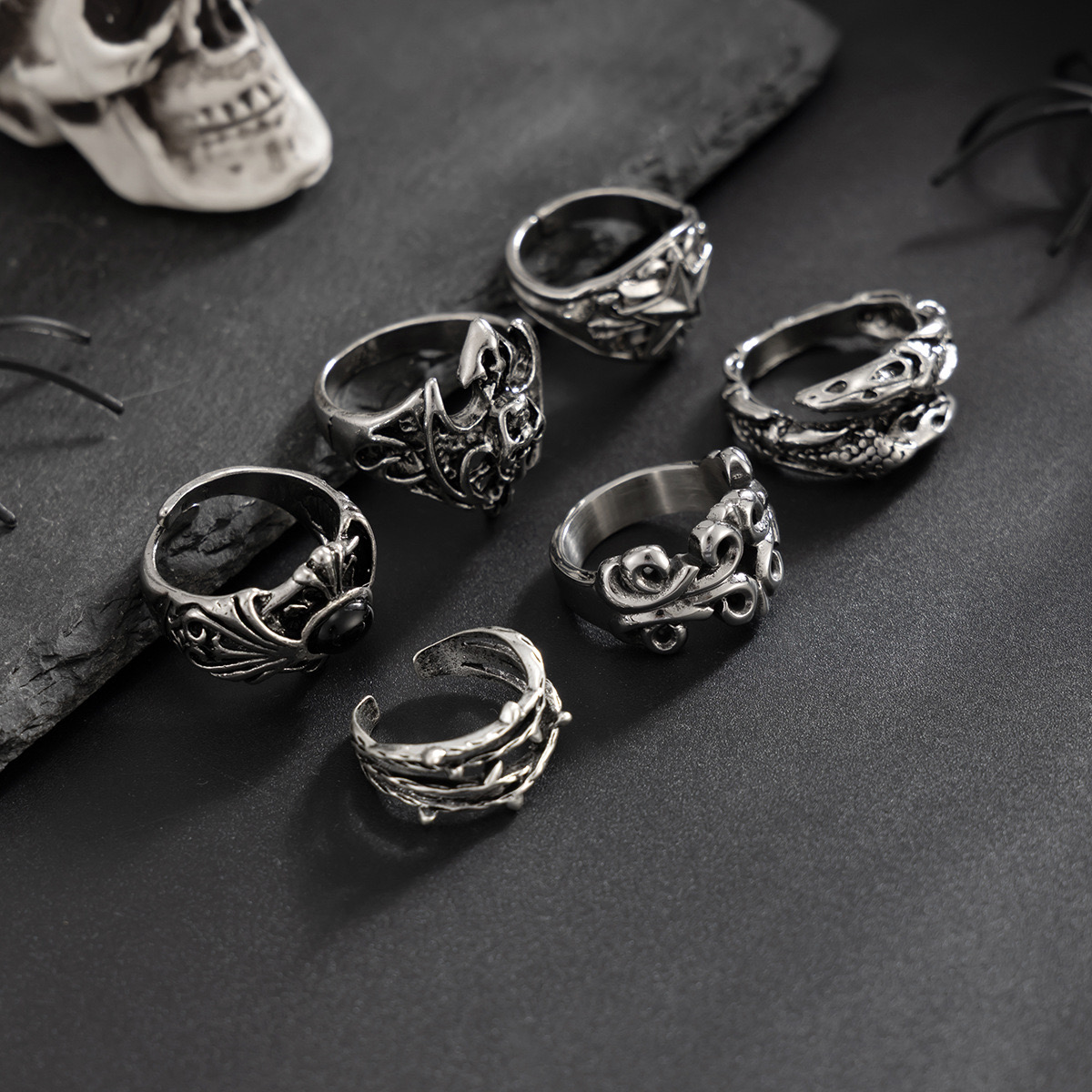Y2K Gothic Grunge Ring Set - Image 6