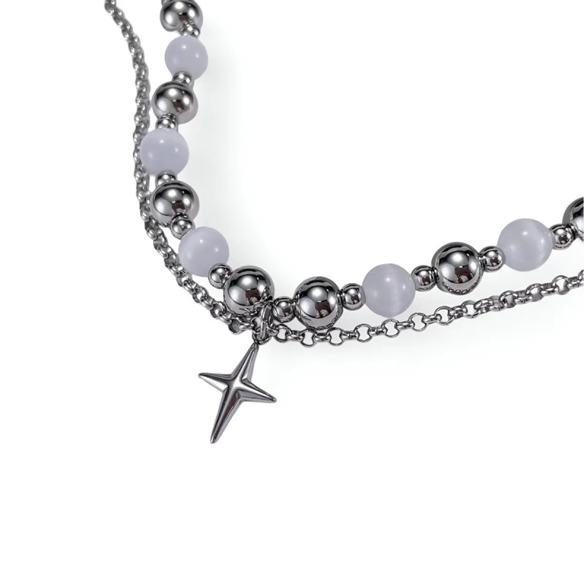 Stainless Steel and Cat's Eye Bracelet for Men - Image 4