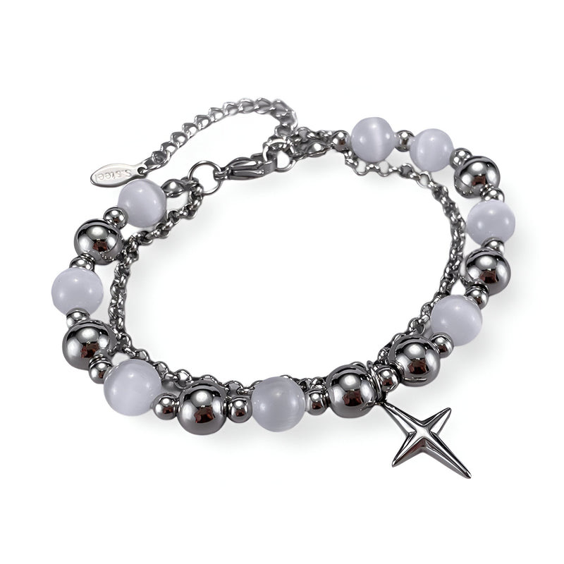 Stainless Steel and Cat's Eye Bracelet for Men - Image 3