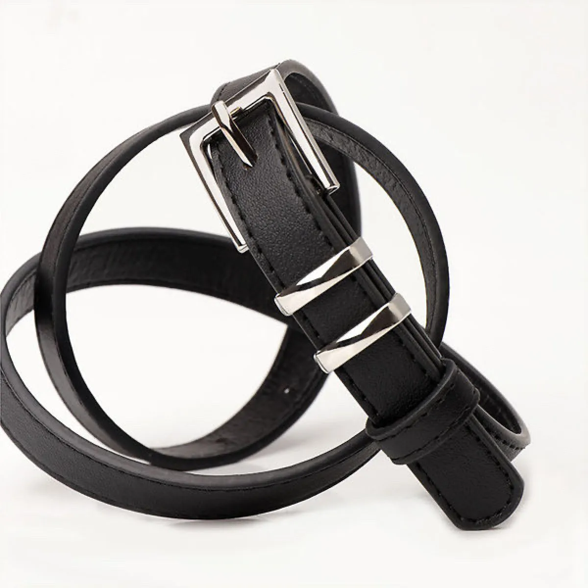 sleek black KACHEEG faux leather belt - Image 2