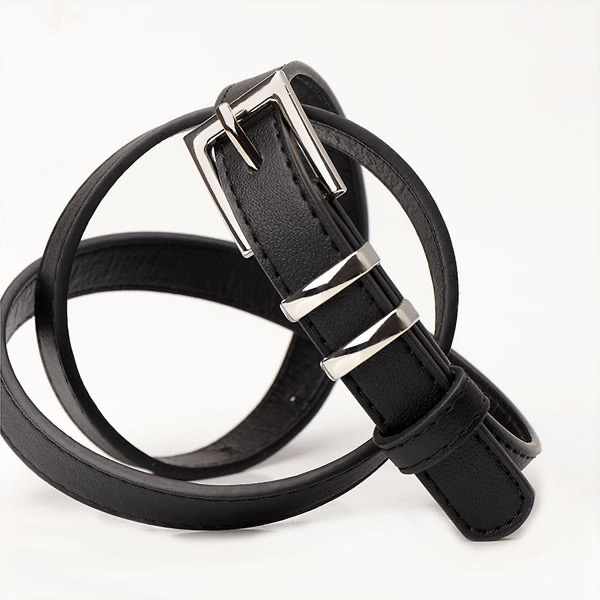 sleek black KACHEEG faux leather belt - Image 2