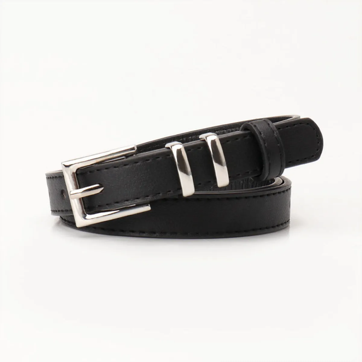 sleek black KACHEEG faux leather belt - Image 1