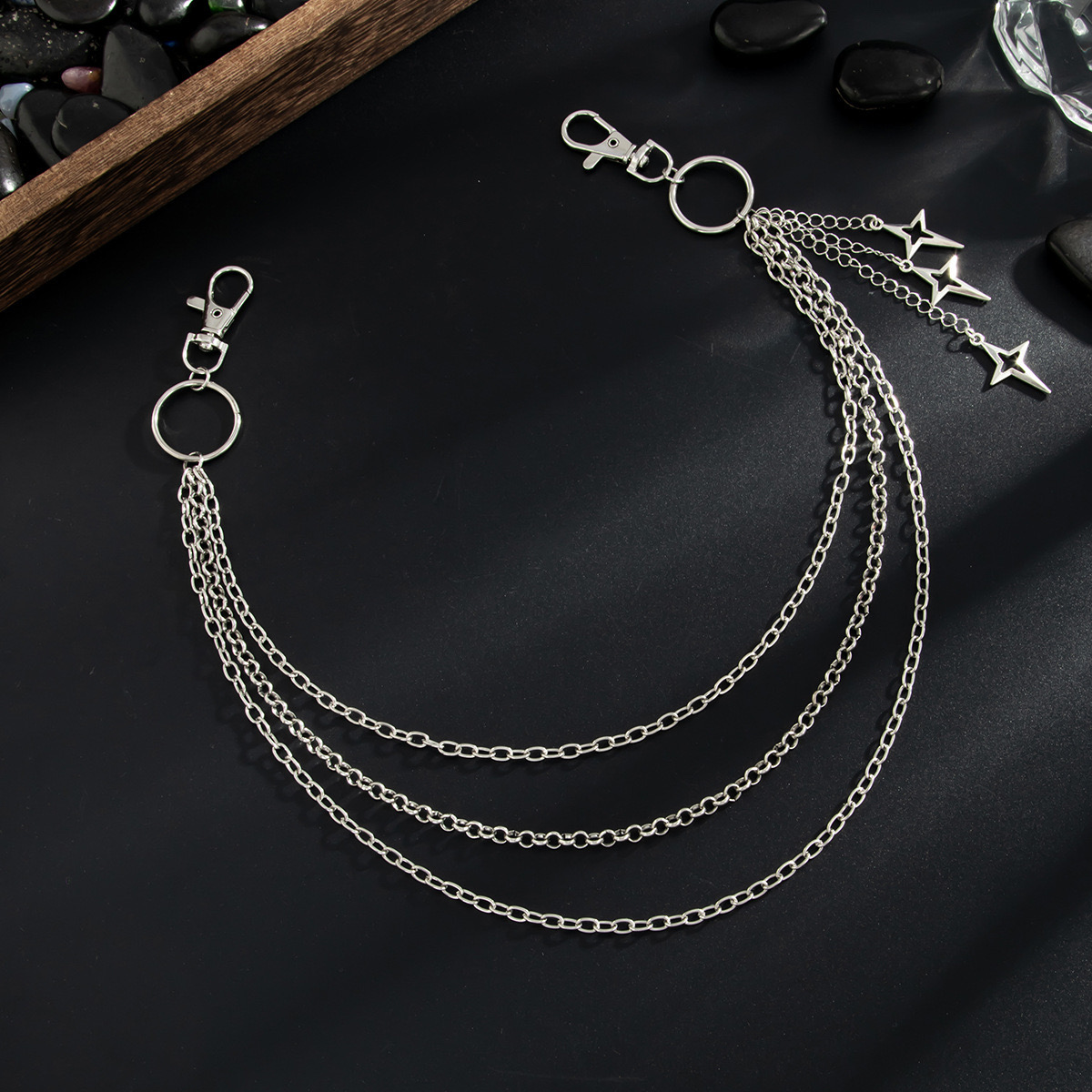 Layered Star Charm Wallet Chain - Image 3