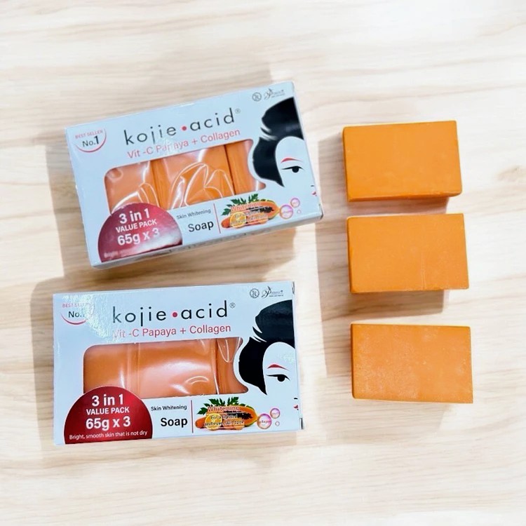 Kojie Acid Vit-C Papaya + Collagen Soap (3 in 1 Value Pack)_img_2