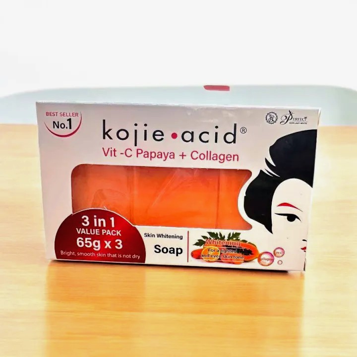 Kojie Acid Vit-C Papaya + Collagen Soap (3 in 1 Value Pack)