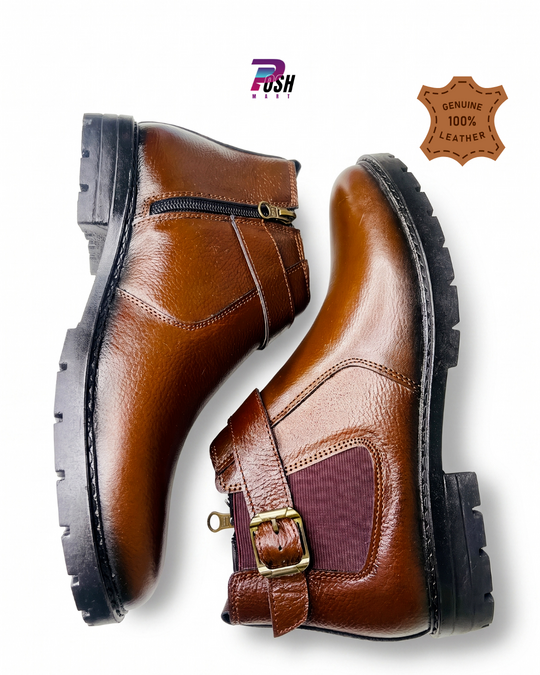 100% GENUINE COW LEATHER HIGH NECK CHELSEA BOOT_img_1