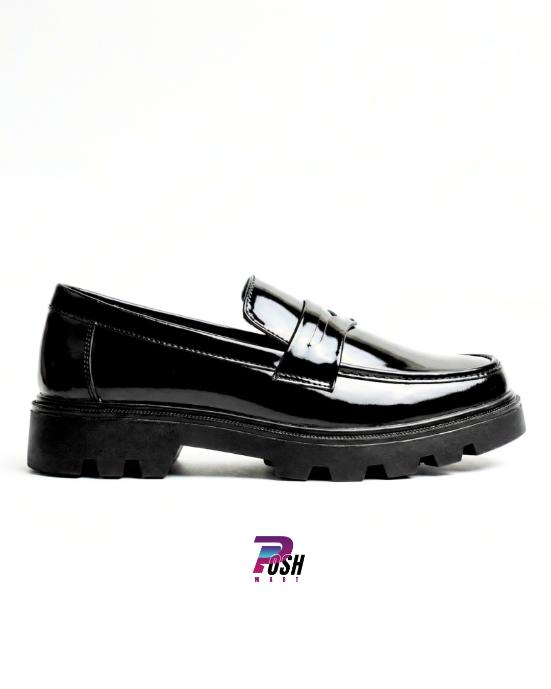 Glossy Black Penny Chunky Loafer_img_4