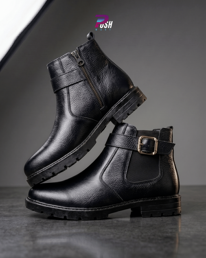 100% GENUINE COW LEATHER HIGH NECK CHELSEA BOOT_img_2