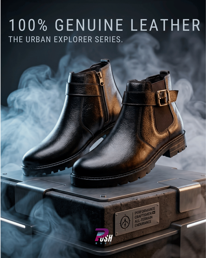 100% GENUINE COW LEATHER HIGH NECK CHELSEA BOOT_img_4