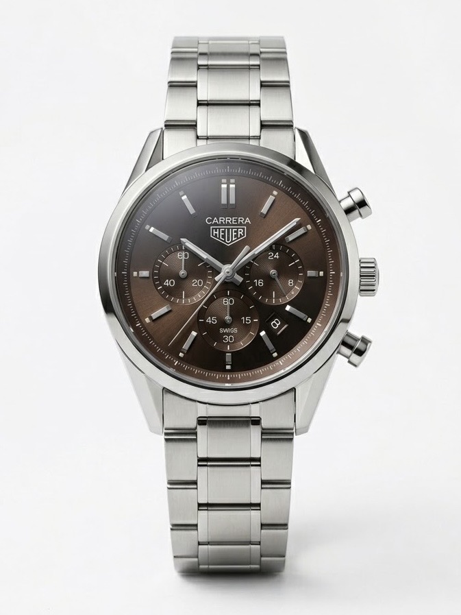 TAG HEUER CARRERA CHRONOGRAPH HERITAGE BROWN DIAL WATCH (AA)