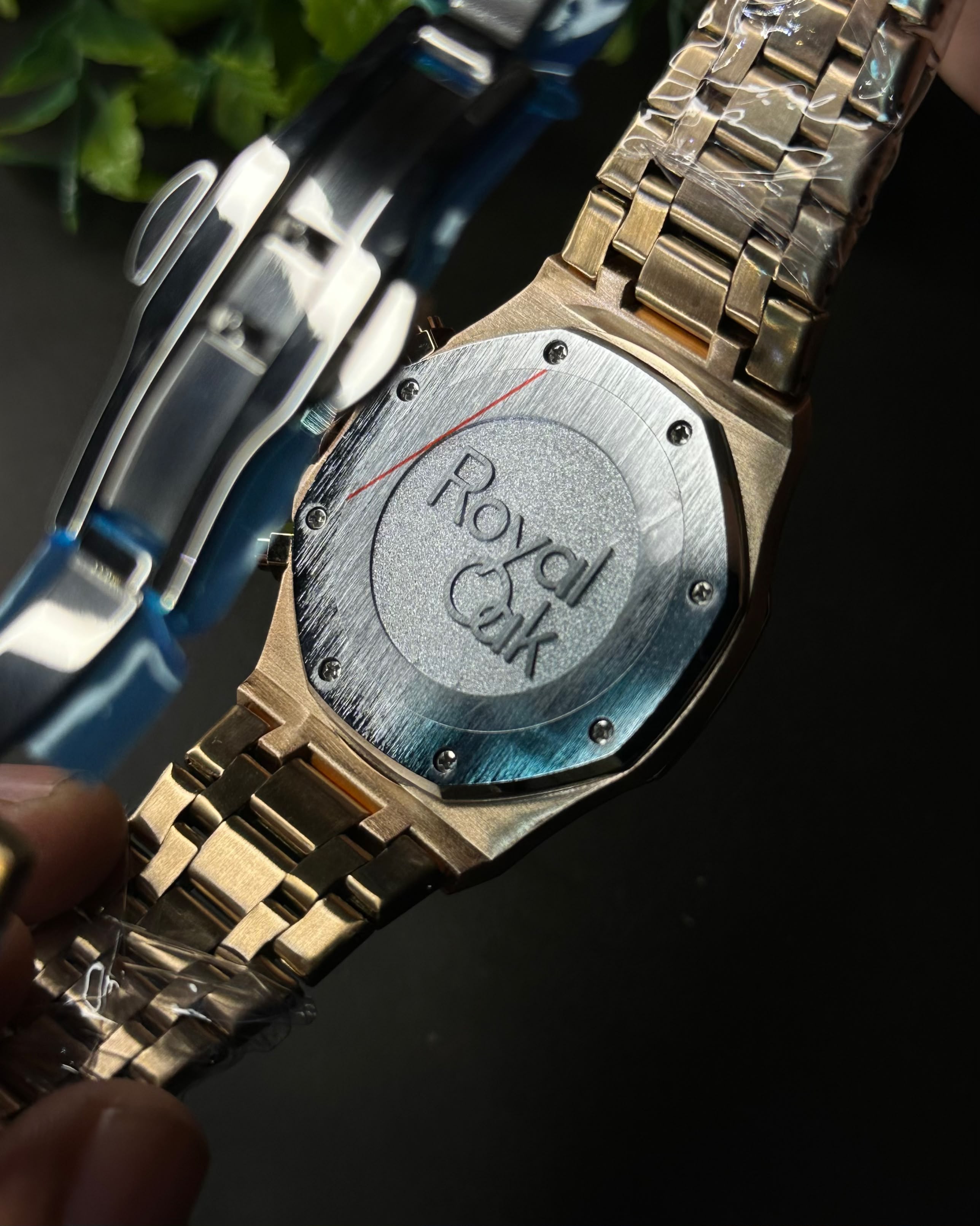 AP ROYAL OAK CHRONO ROSE GOLD TONE CHAMPAIGN DIAL WATCH_img_8