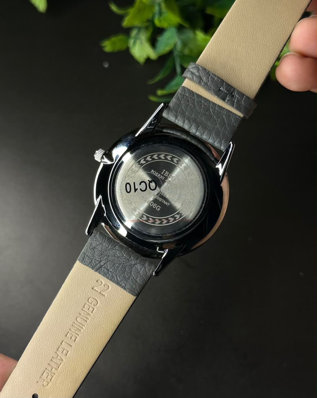 IBSO MINIMALIST SUNBURST LEATHER GREY STRAP GREY DIAL WATCH B2806G_img_5