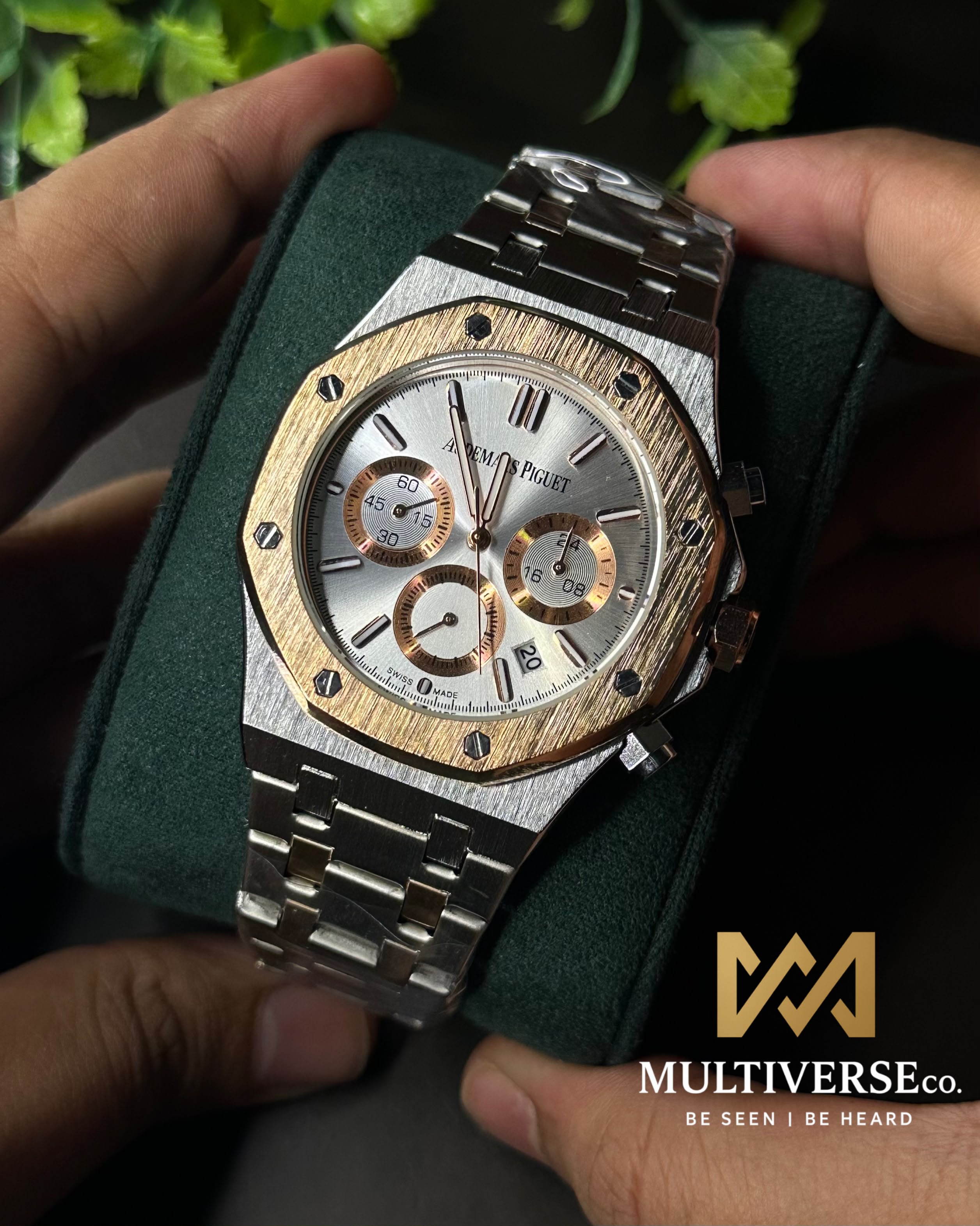 AP ROYAL OAK CHRONO TWO TONE CHAMPAIGN DIAL WATCH_img_0