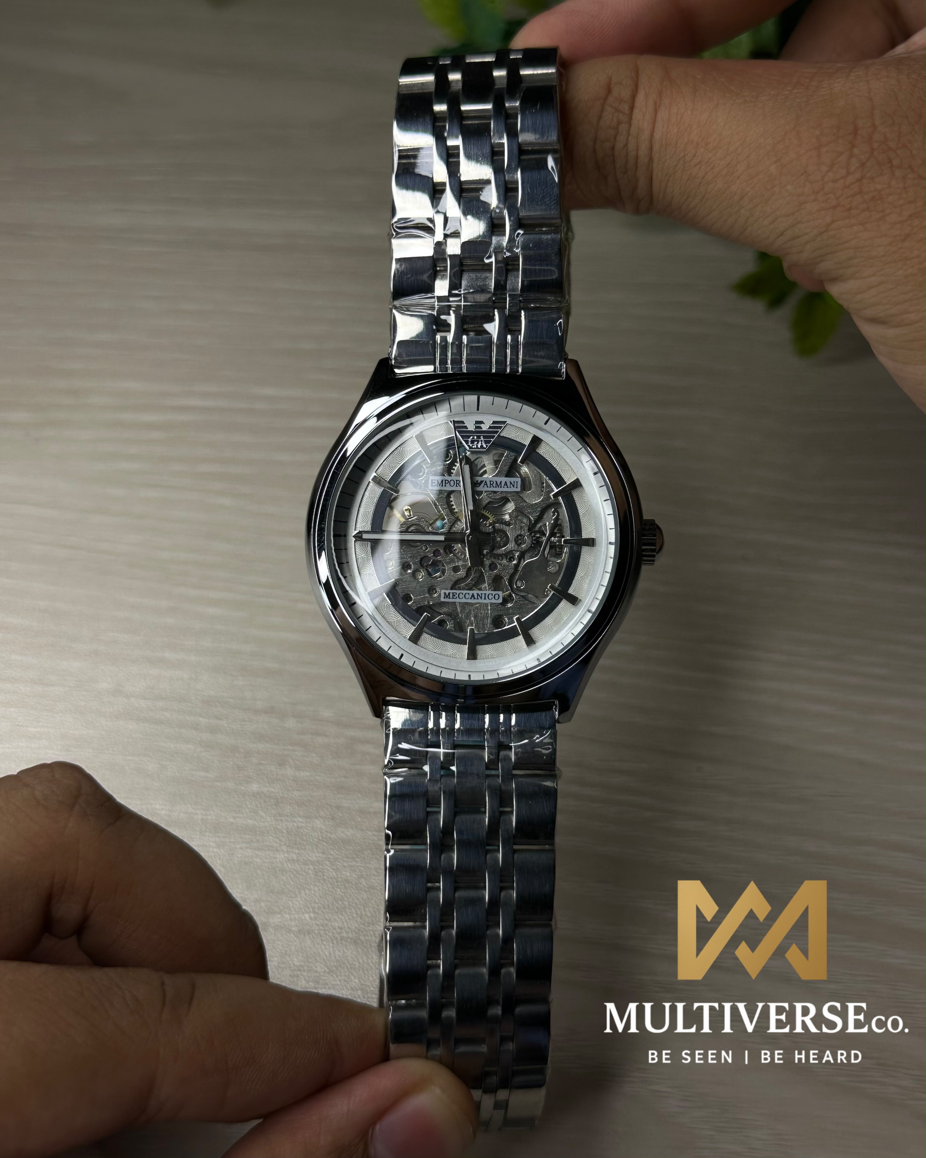 EMPORIO ARMANI SKELETON WHITE DIAL SILVER TONE WATCH_img_2