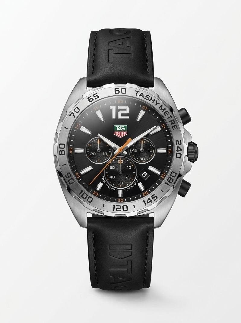 TAG HEUER FORMULA 1 CHRONOGRAPH BLACK SUEDE LEATHER WATCH (AA)