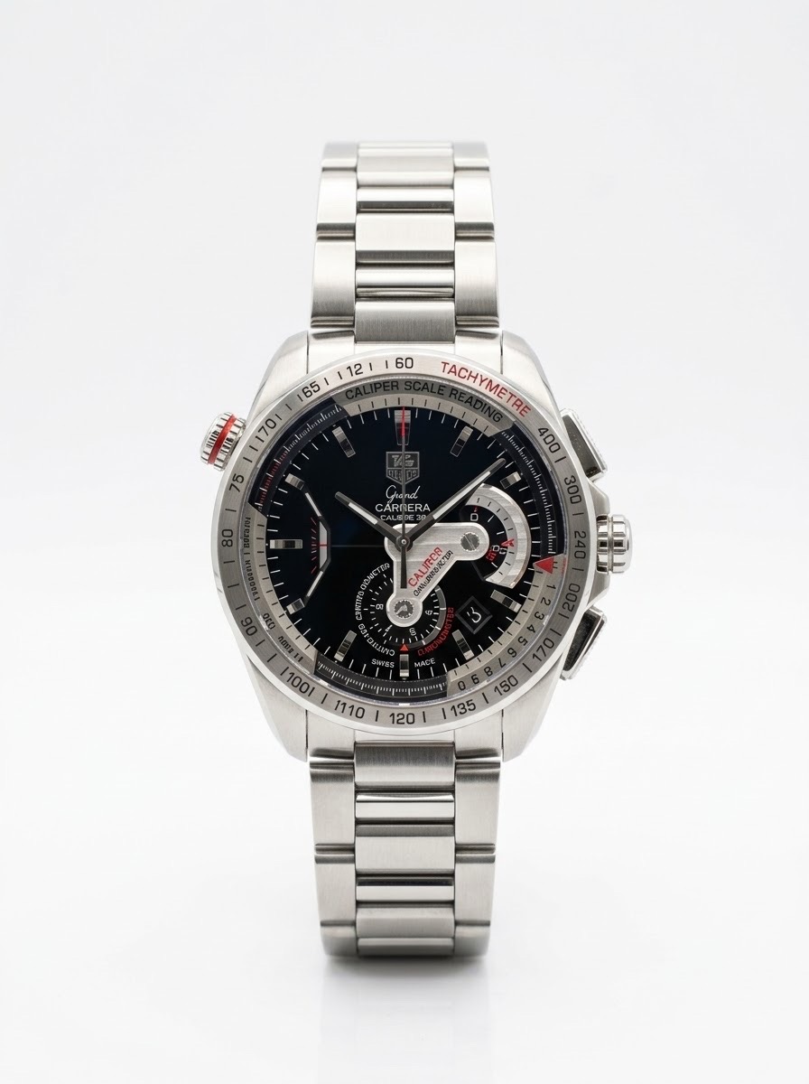 TAG HEUER GRAND CARRERA CALIBRE 36 CALIPER BLACK DIAL WATCH (AA)