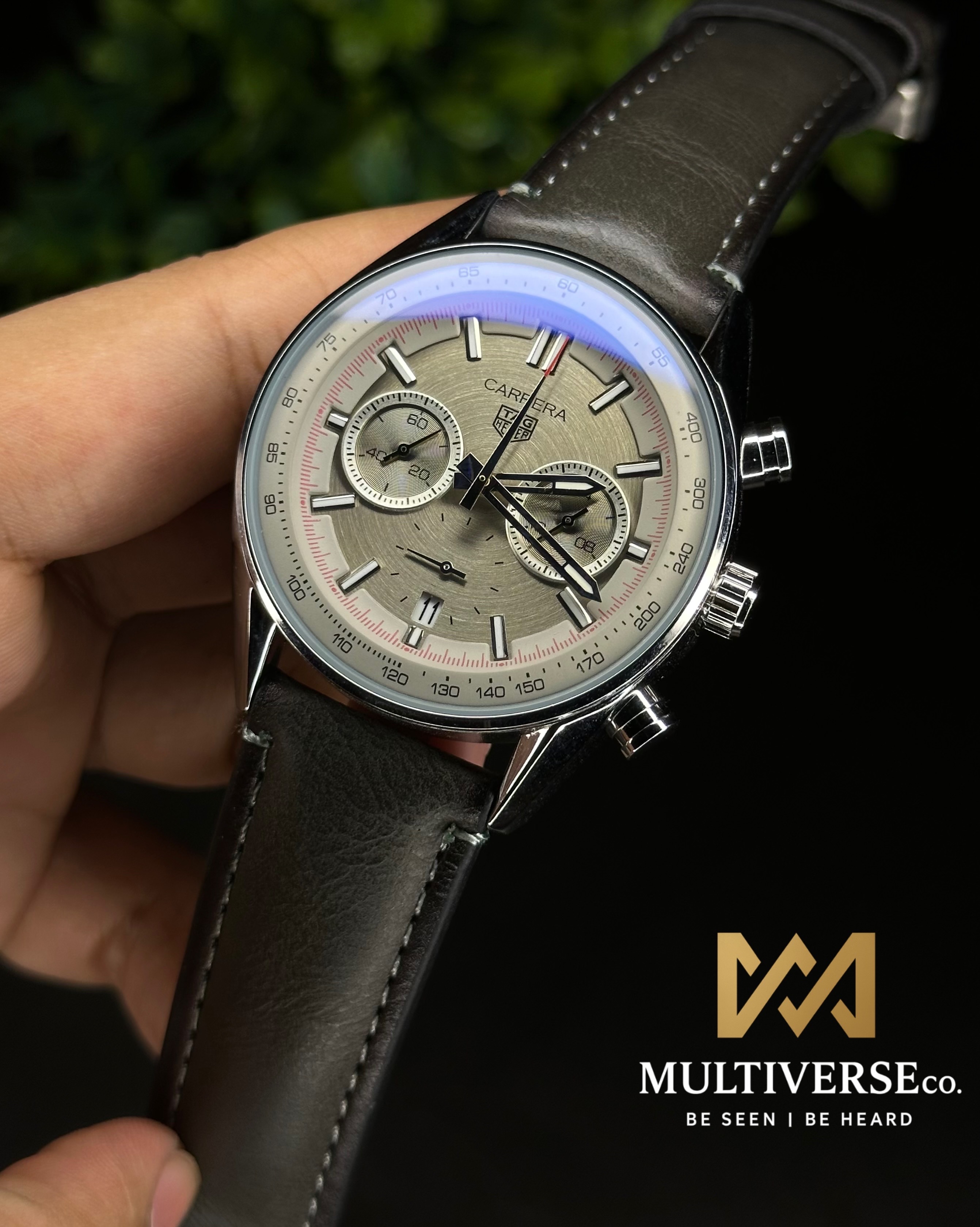 TAG HEUER CARRERA CHRONOGRAPH ASH DIAL GREY BELT (AA)_img_1