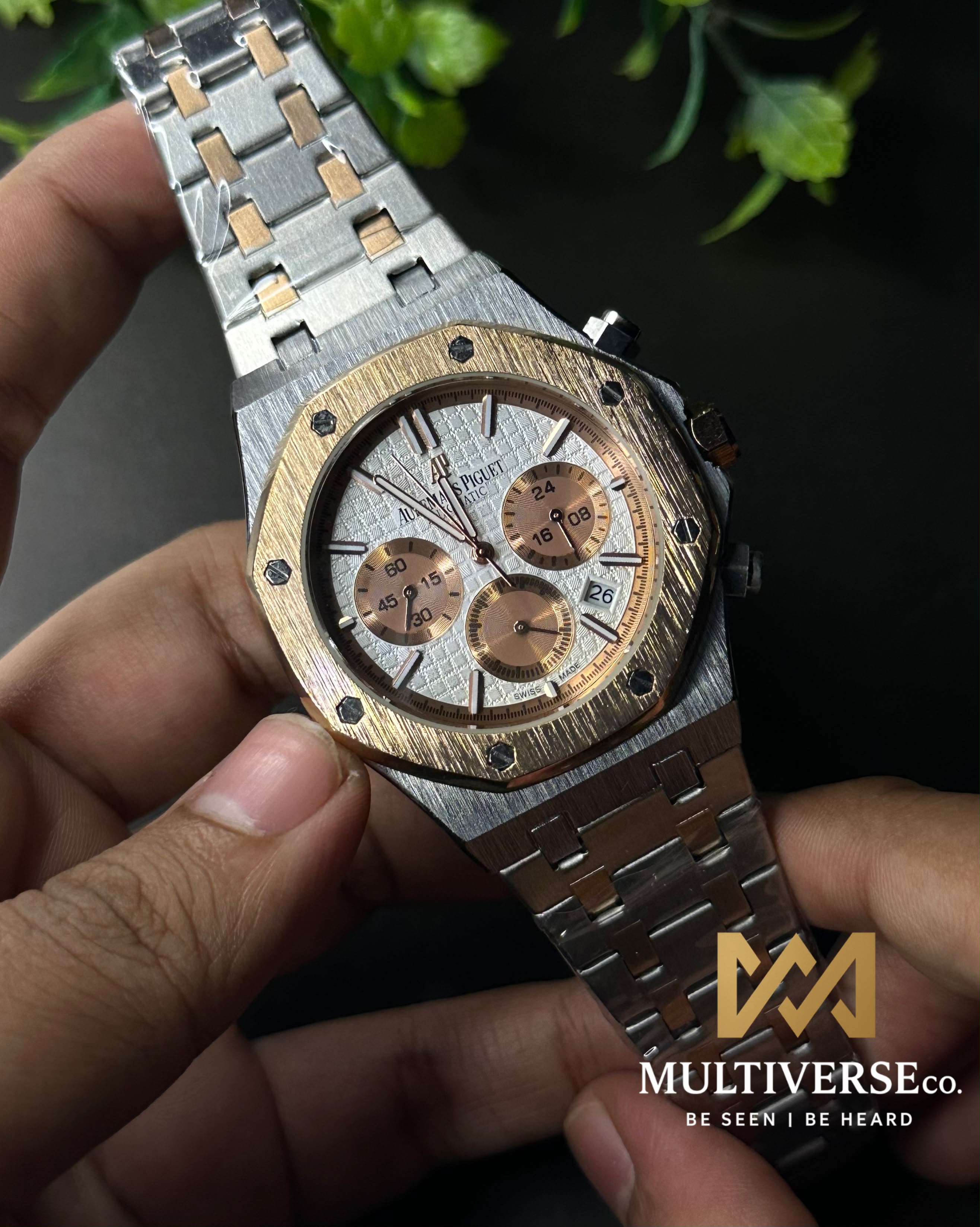 AP ROYAL OAK OFFSHORE CHRONOGRAPH TWO TONE WHITE DIAL WATCH_img_3