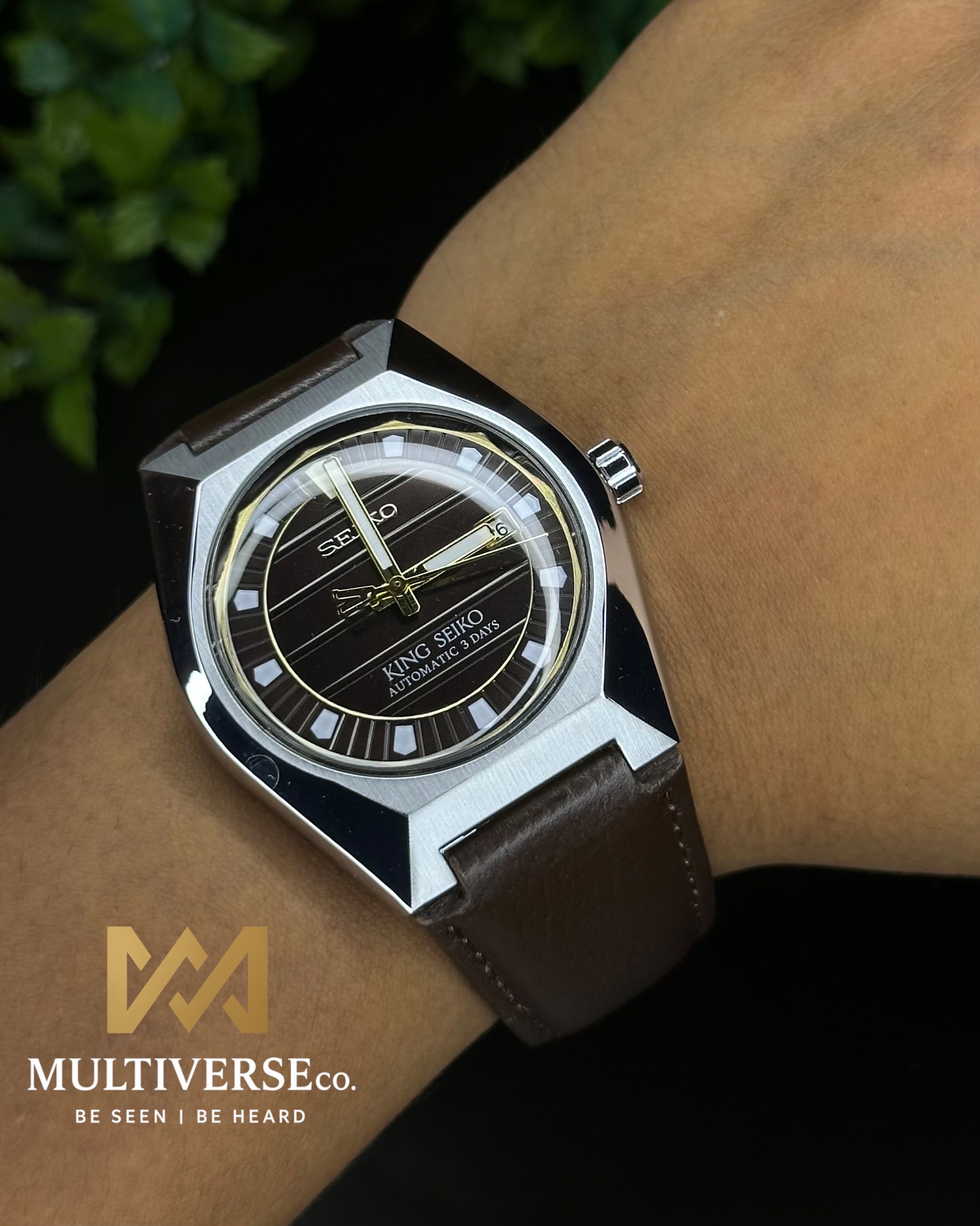 KING SEIKO HERITAGE AUTOMATIC BROWN DIAL BROWN BELT (SEMI AAA)_img_1