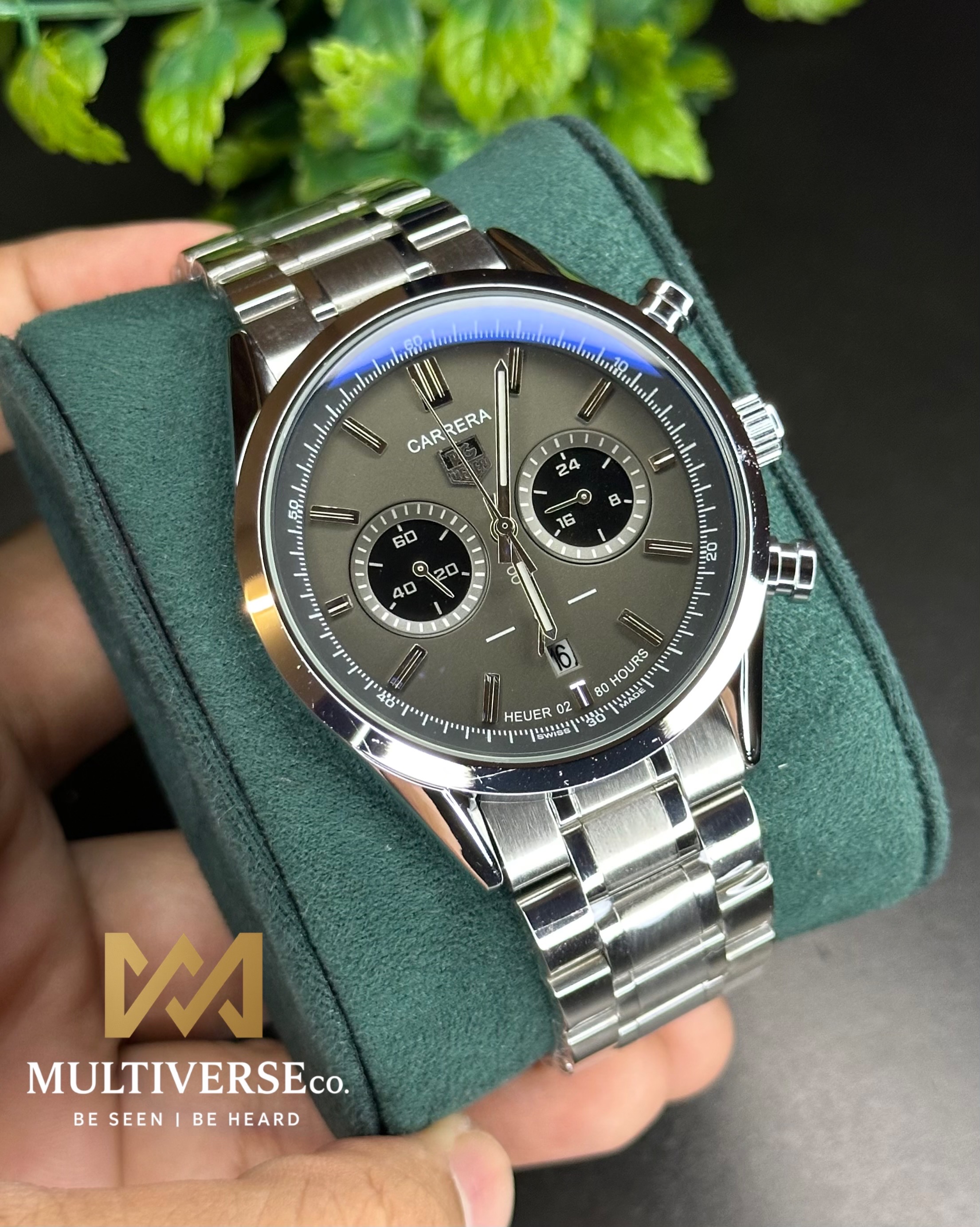 TAG HEUER HERITAGE SPORT CHRONOGRAPH GREY PANDA DIAL STEEL BRACELET (AA)_img_6