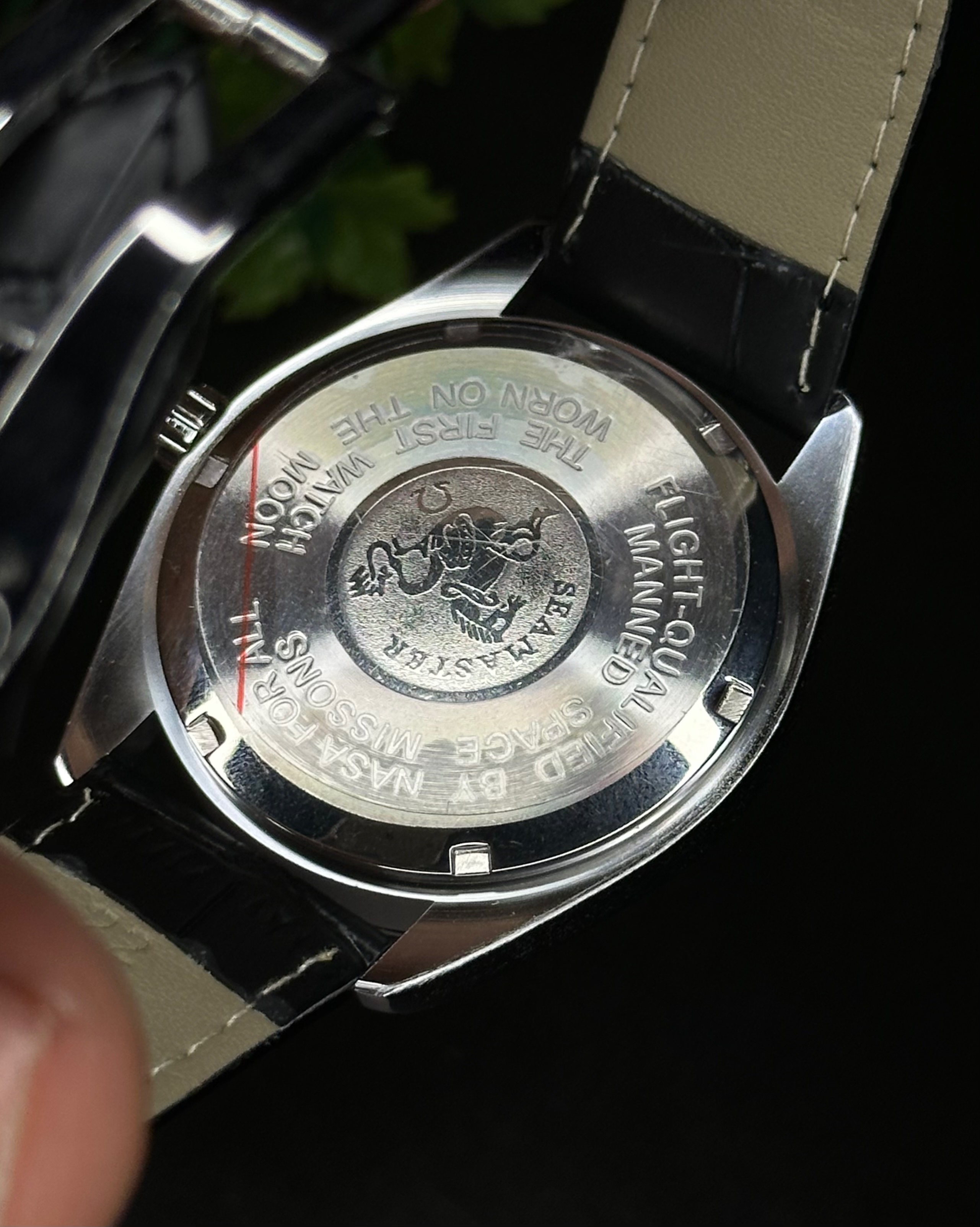 OMEGA SEAMASTER BLACK WAVE PATTERN DIAL BLACK BELT (AA)_img_2