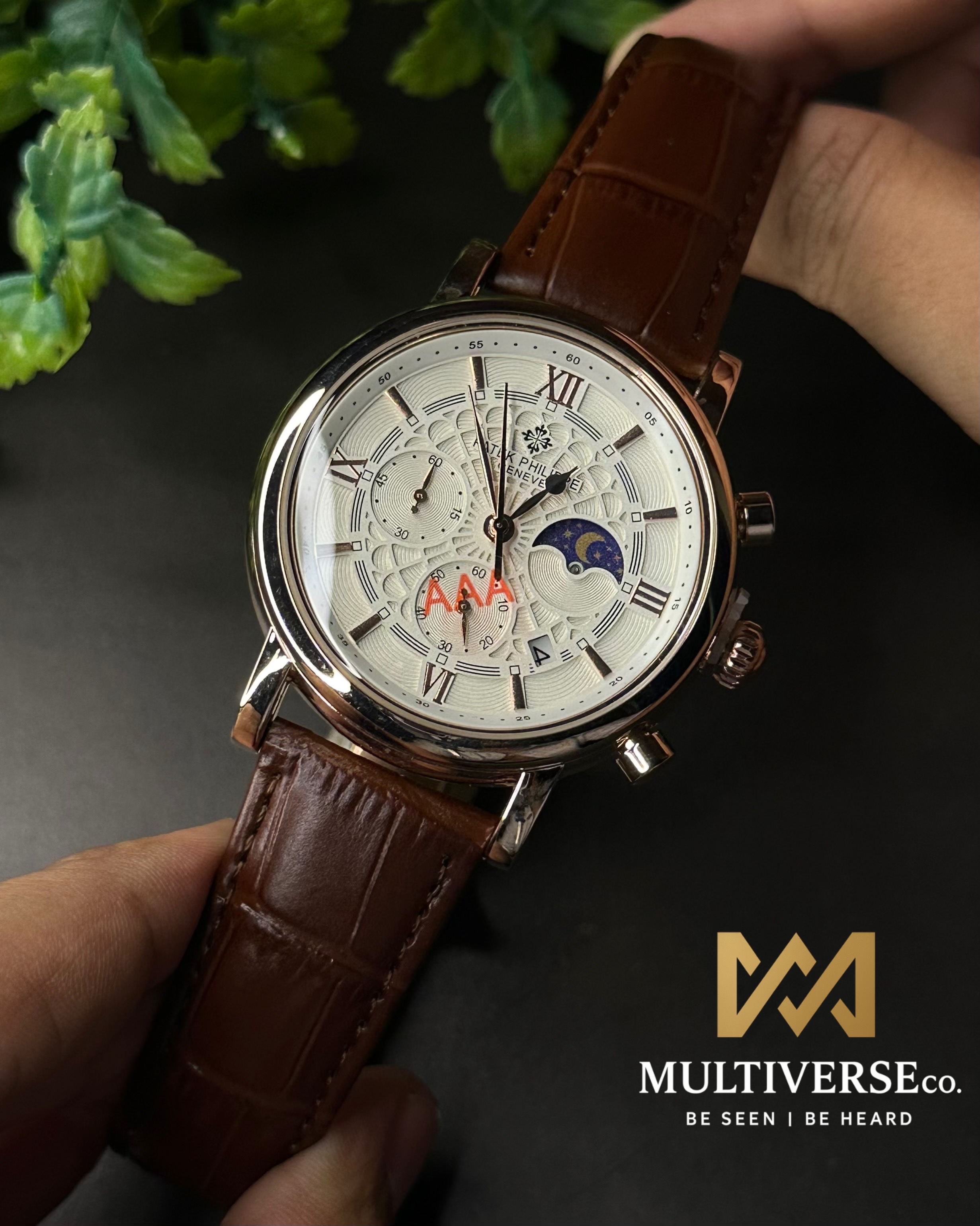 PATEK PHILIPPE | BROWN BELT | SPIDER MOONPHASE CHRONOGRAPH | (HOMAGE) AA