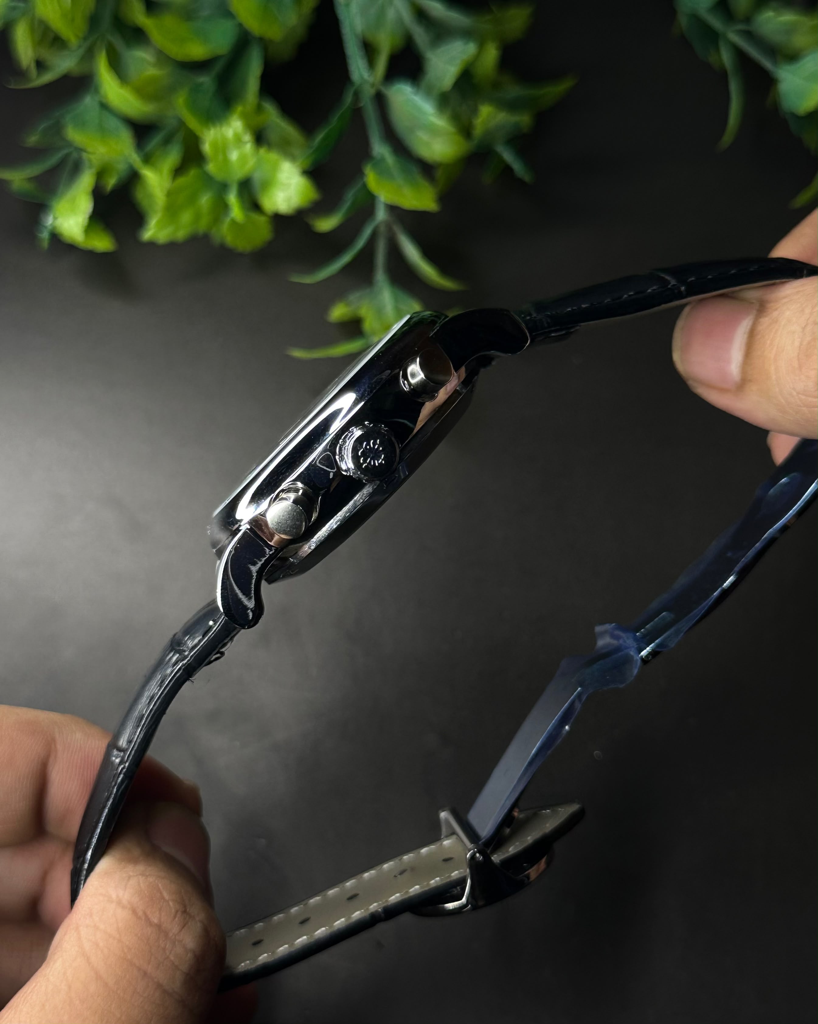 PATEK PHILIPPE GRAND CALENDAR OPEN-HEART PERPETUAL BLACK LEATHER WATCH_img_5