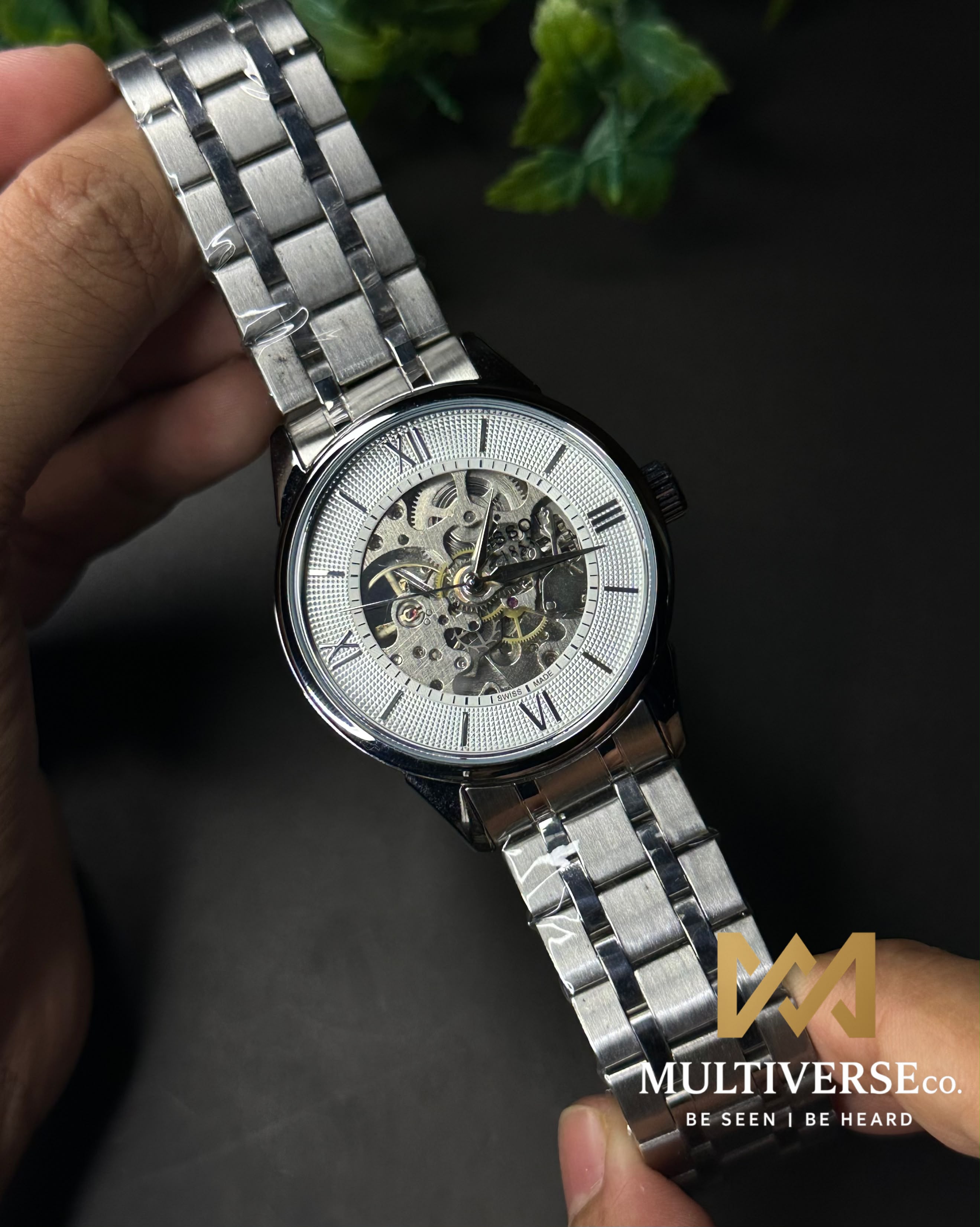 TISSOT CHEMIN DES TOURELLES SKELETON STEEL WHITE DIAL WATCH_img_3