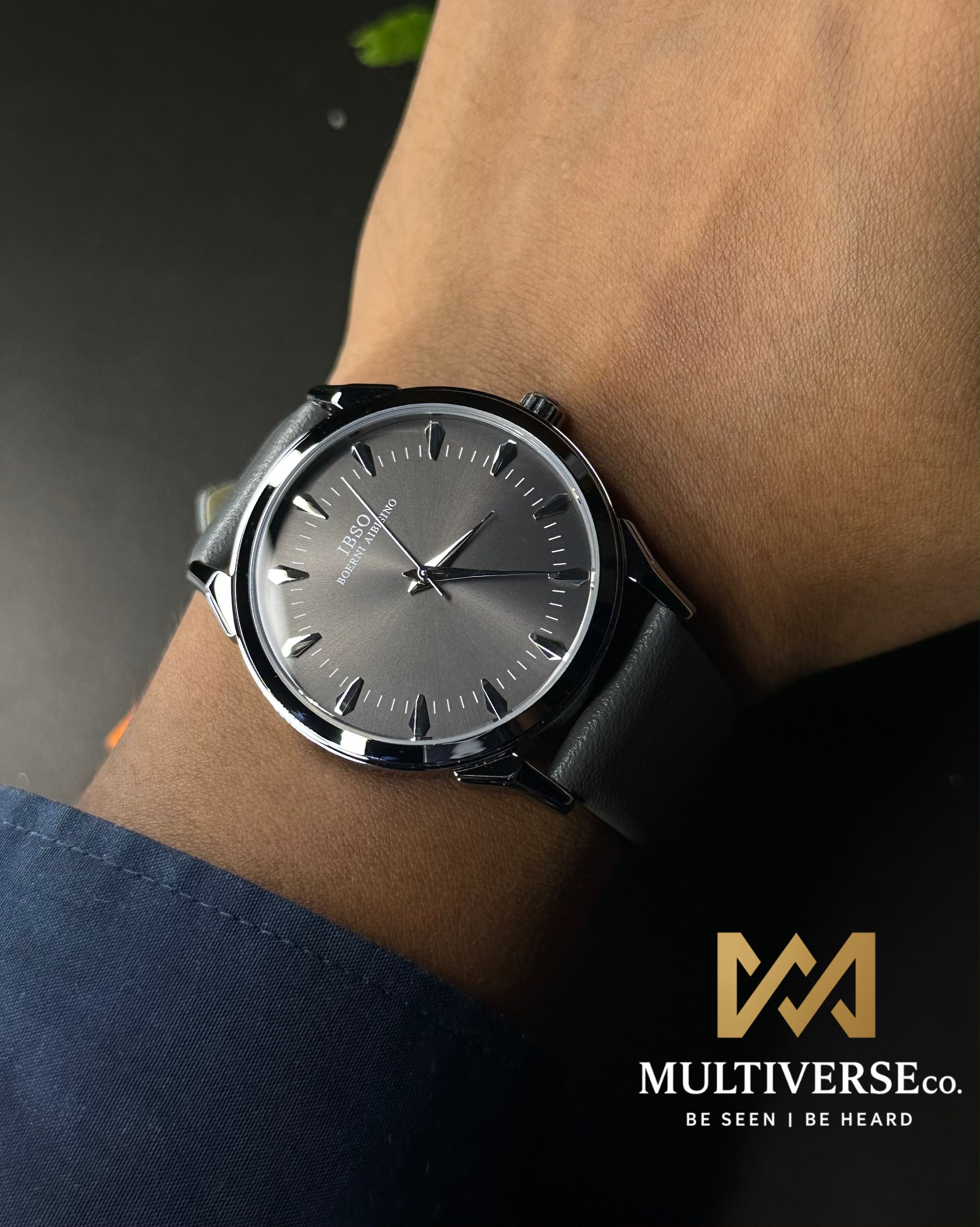 IBSO FACETED ARROWHEAD DIAL GREY LEATHER GREY DIAL WATCH S1388G_img_6