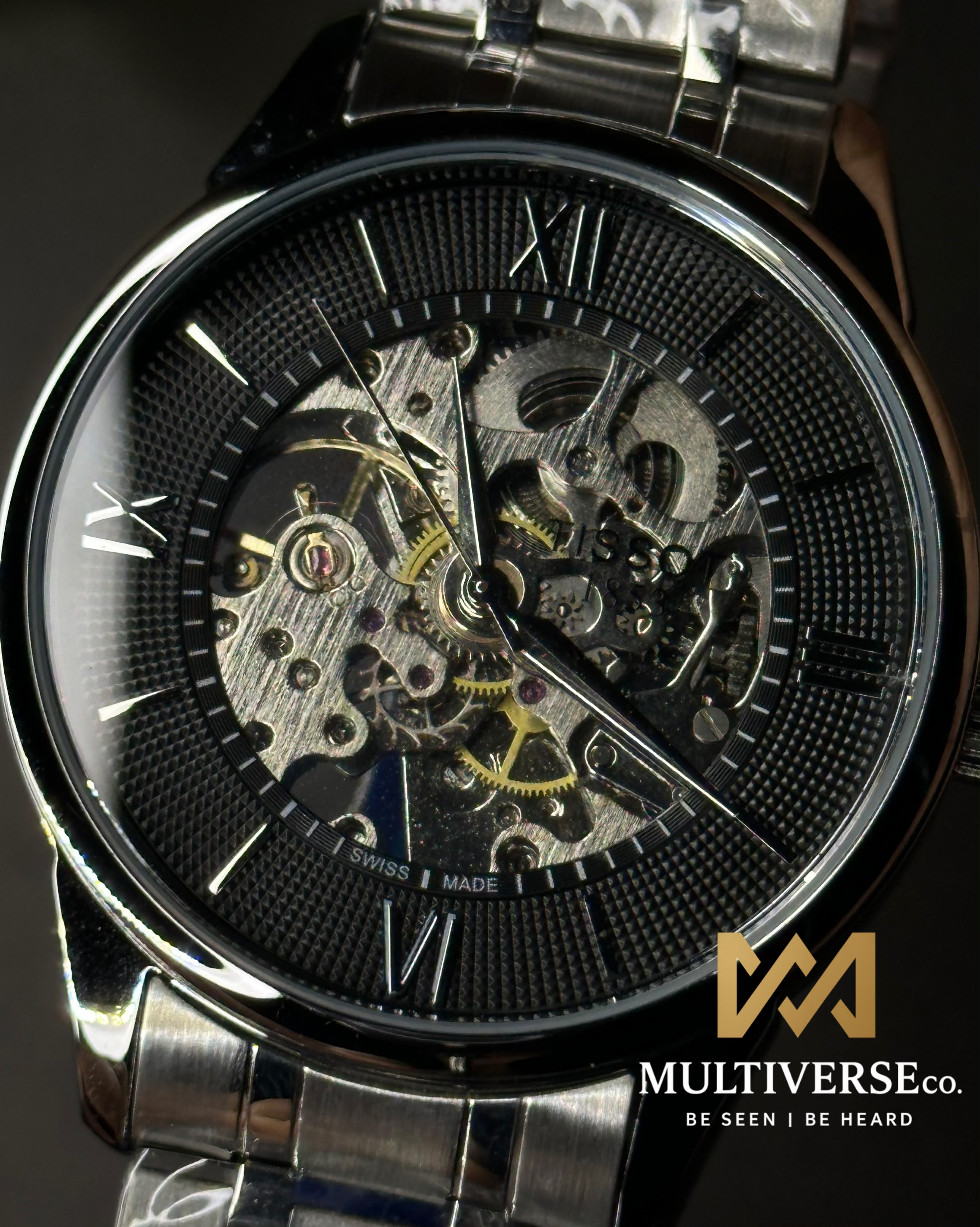TISSOT CHEMIN DES TOURELLES SKELETON STEEL BLACK DIAL WATCH_img_4