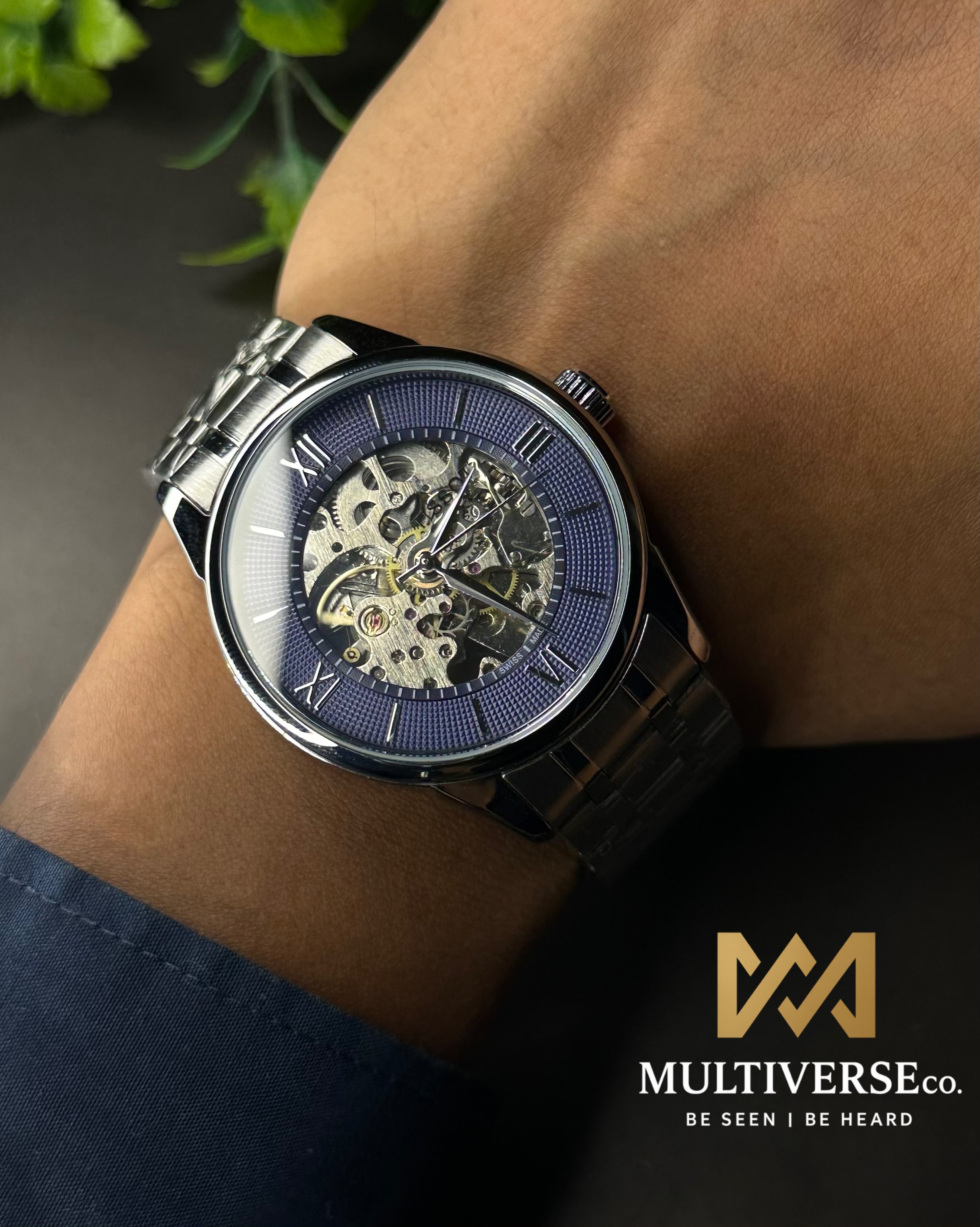 TISSOT CHEMIN DES TOURELLES SKELETON STEEL BLUE DIAL WATCH_img_5