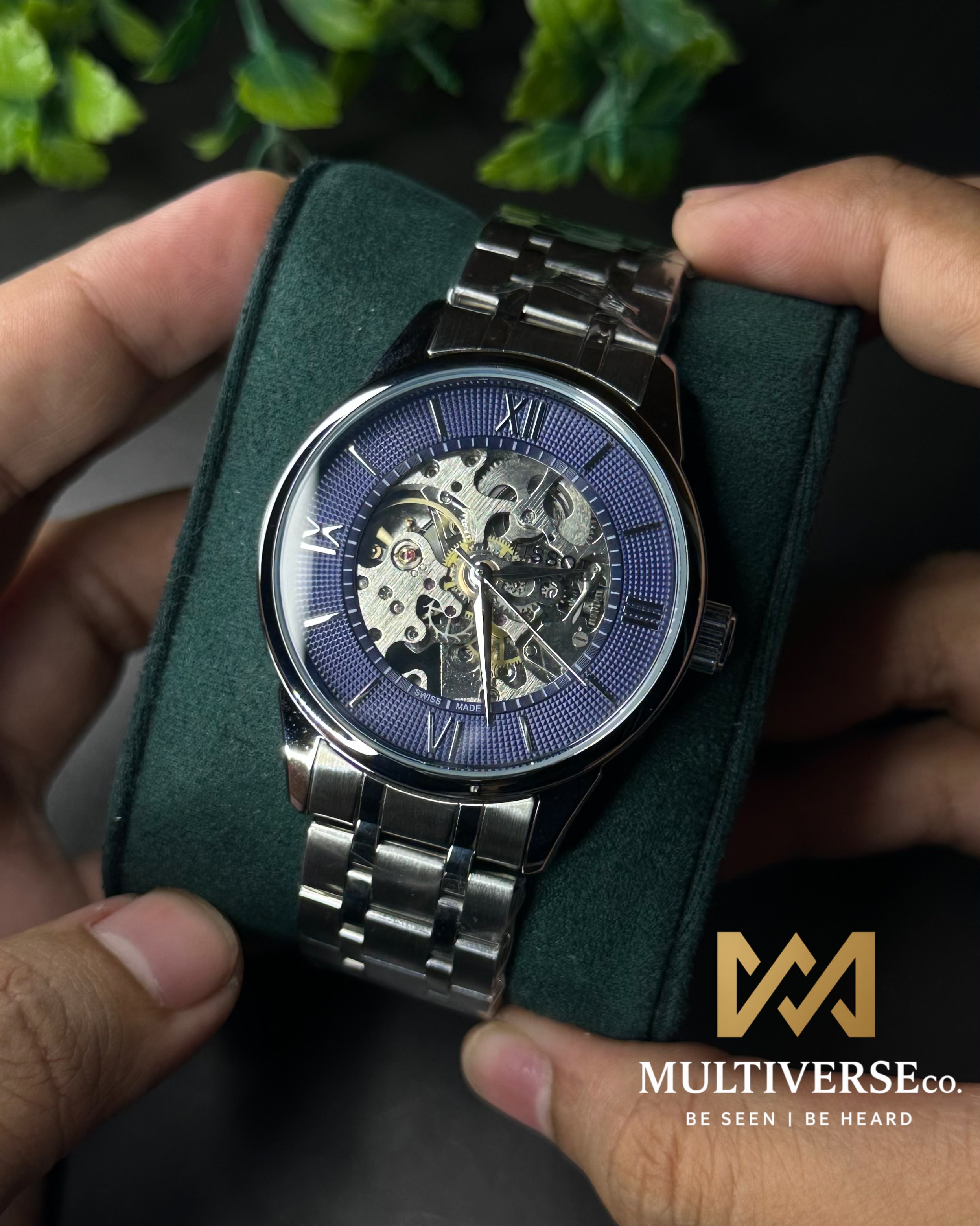 TISSOT CHEMIN DES TOURELLES SKELETON STEEL BLUE DIAL WATCH_img_0