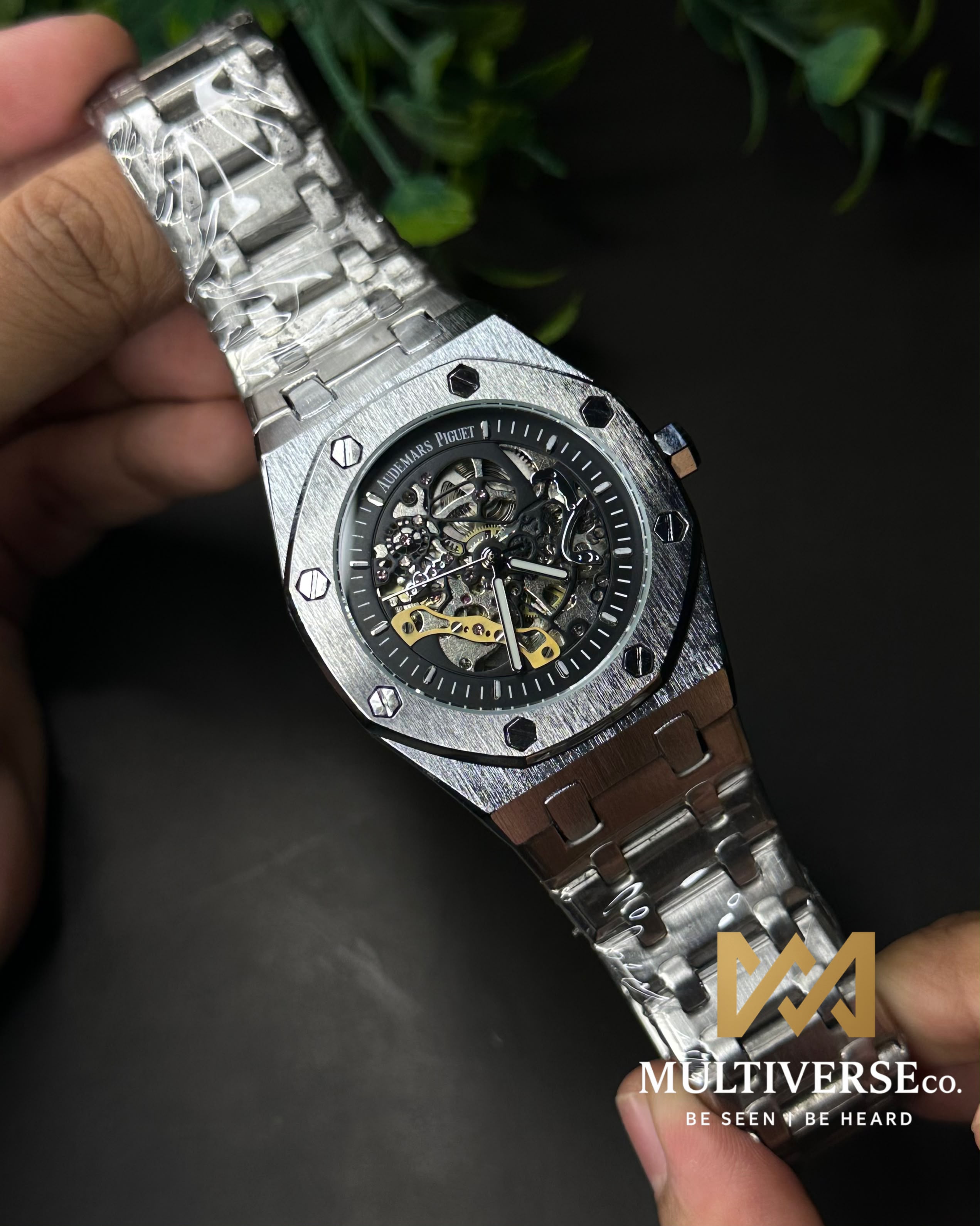 AP ROYAL OAK SKELETON SILVER CASE BLACK WATCH_img_2