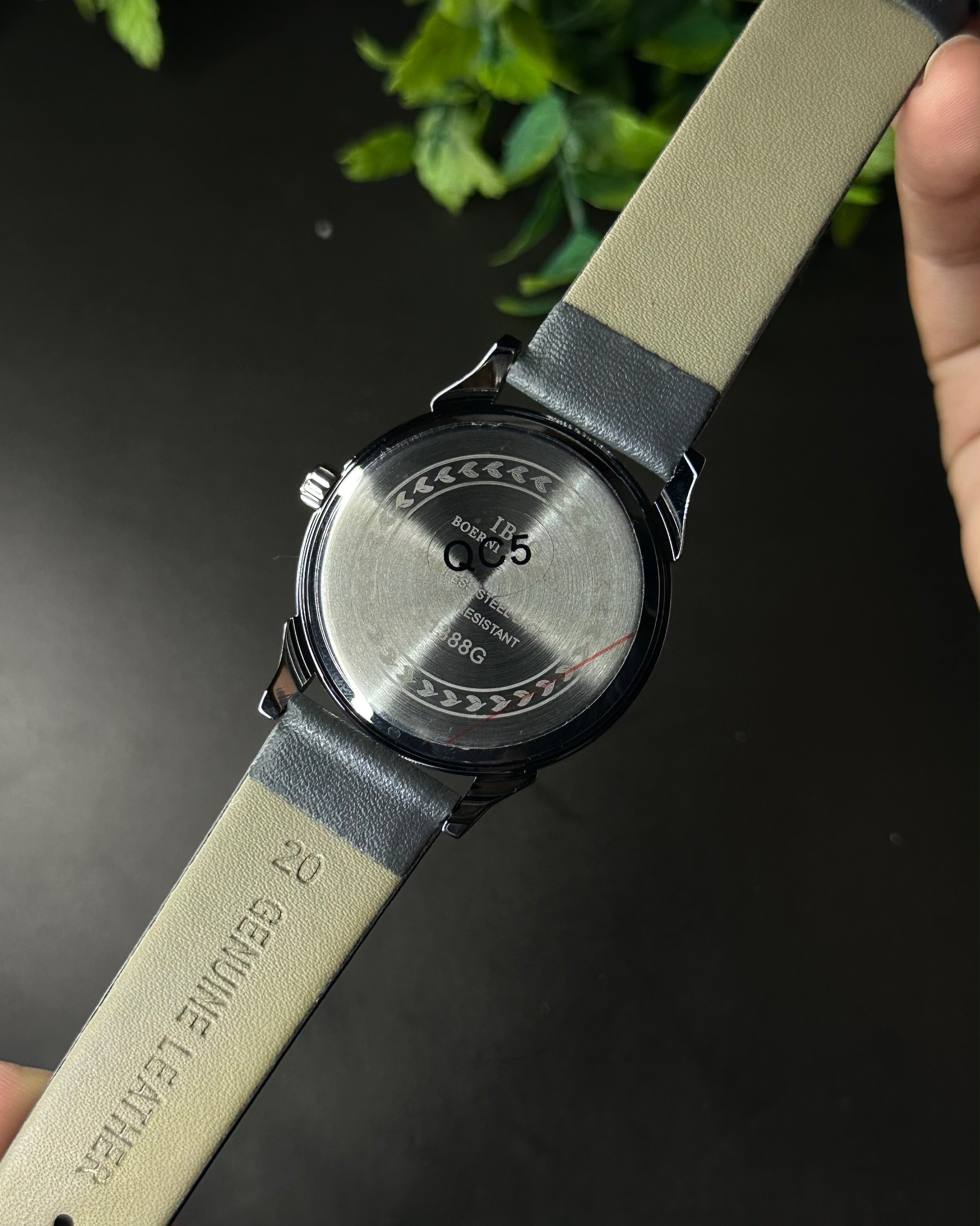 IBSO FACETED ARROWHEAD DIAL GREY LEATHER GREY DIAL WATCH S1388G_img_5